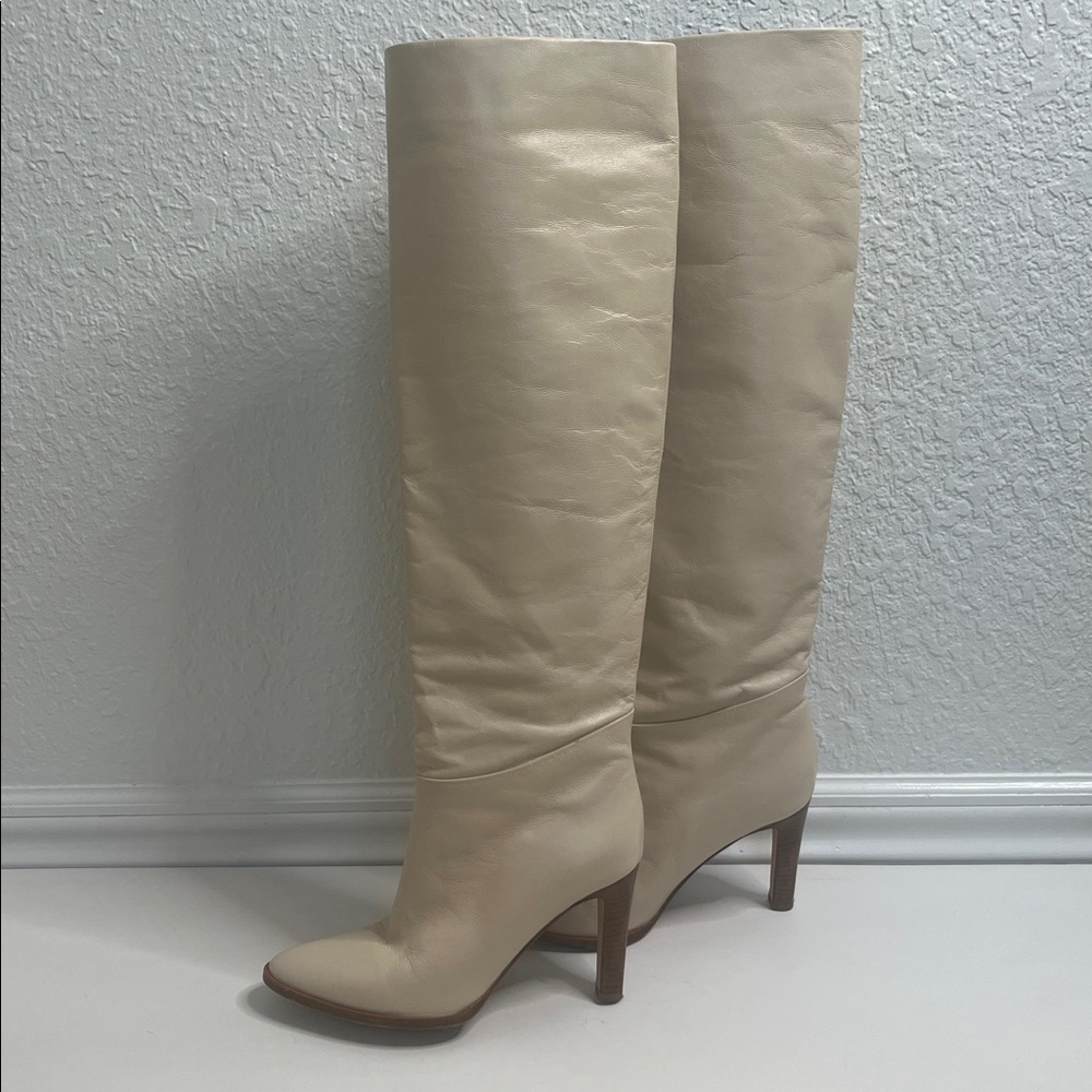 Tamara Mellon Icon 105 Knee High Boots Sz 37.5 Classic Slouchy Nappa Leather